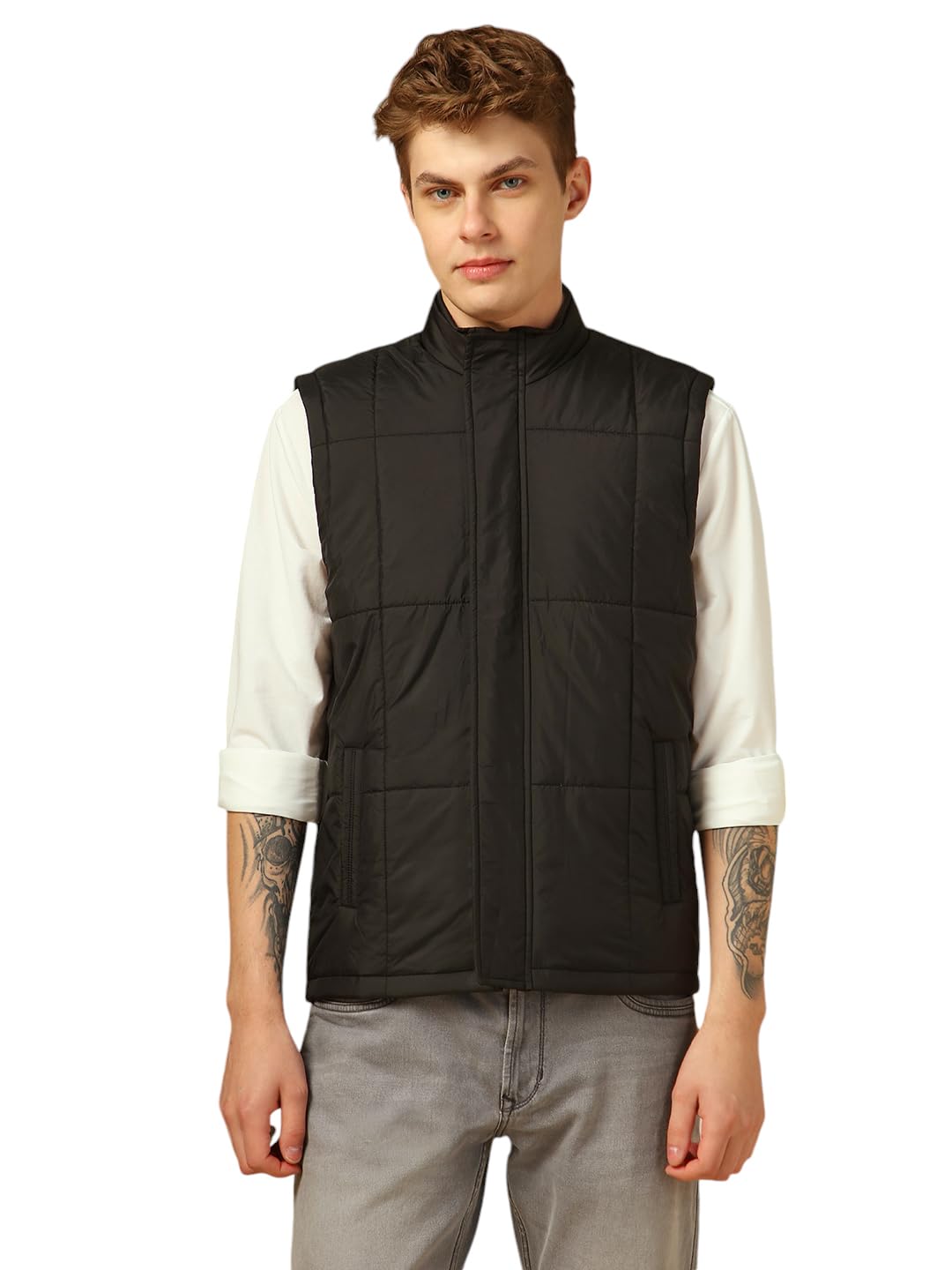 dennis lingo Men Regular Fit Polyester Sleeveless Solid Jackets-picture-12
