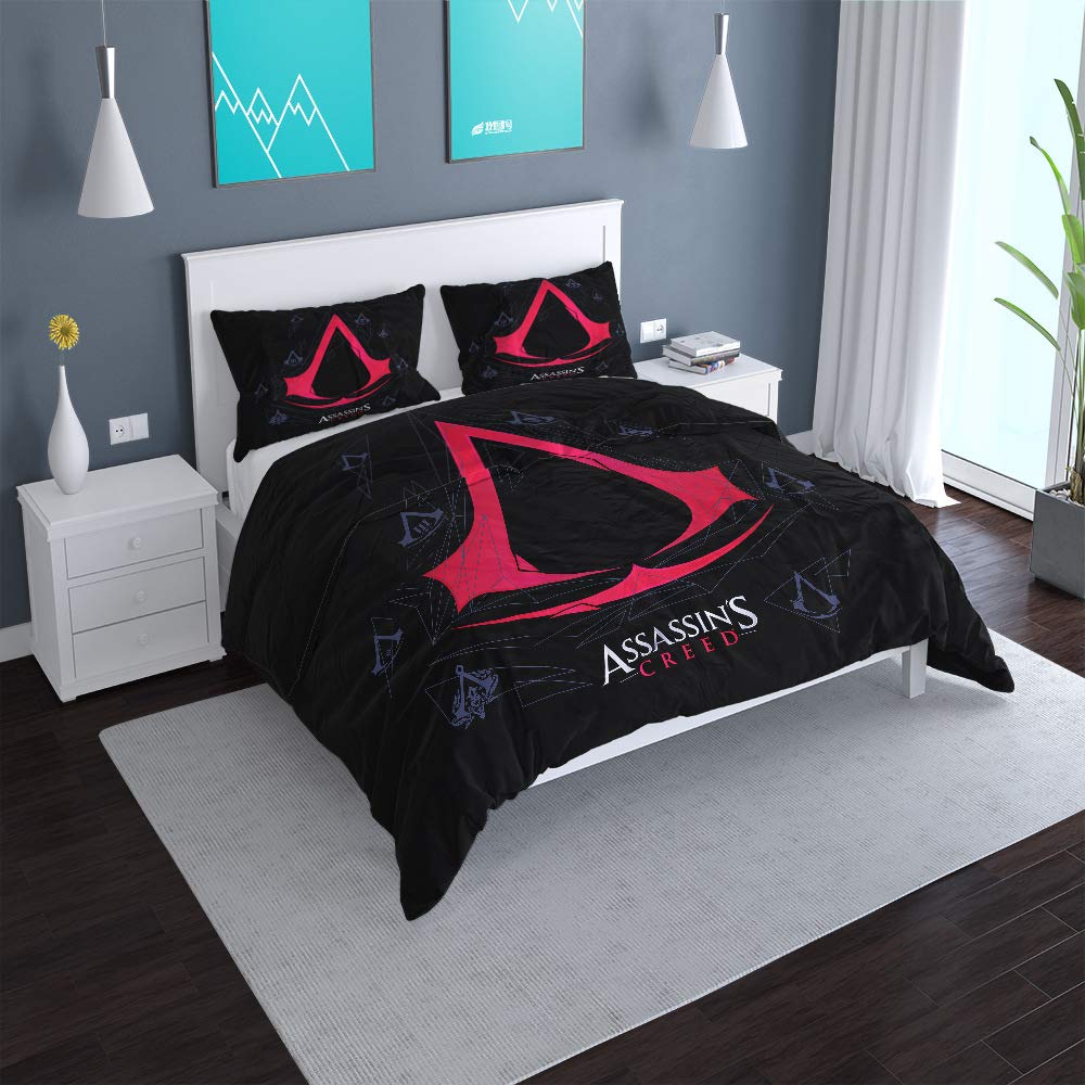 Nichiyobi 13 Assassin's Creed Duvet Cover Bedding Set - Duvet Cover And Pillowcase, Microfibre, 3D Digital Print, Three-Piece Bed Linen (.Single 5 X 200 Cm)