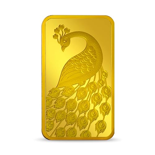 24k (999.9) Peacock 10 gm Yellow Gold Bar