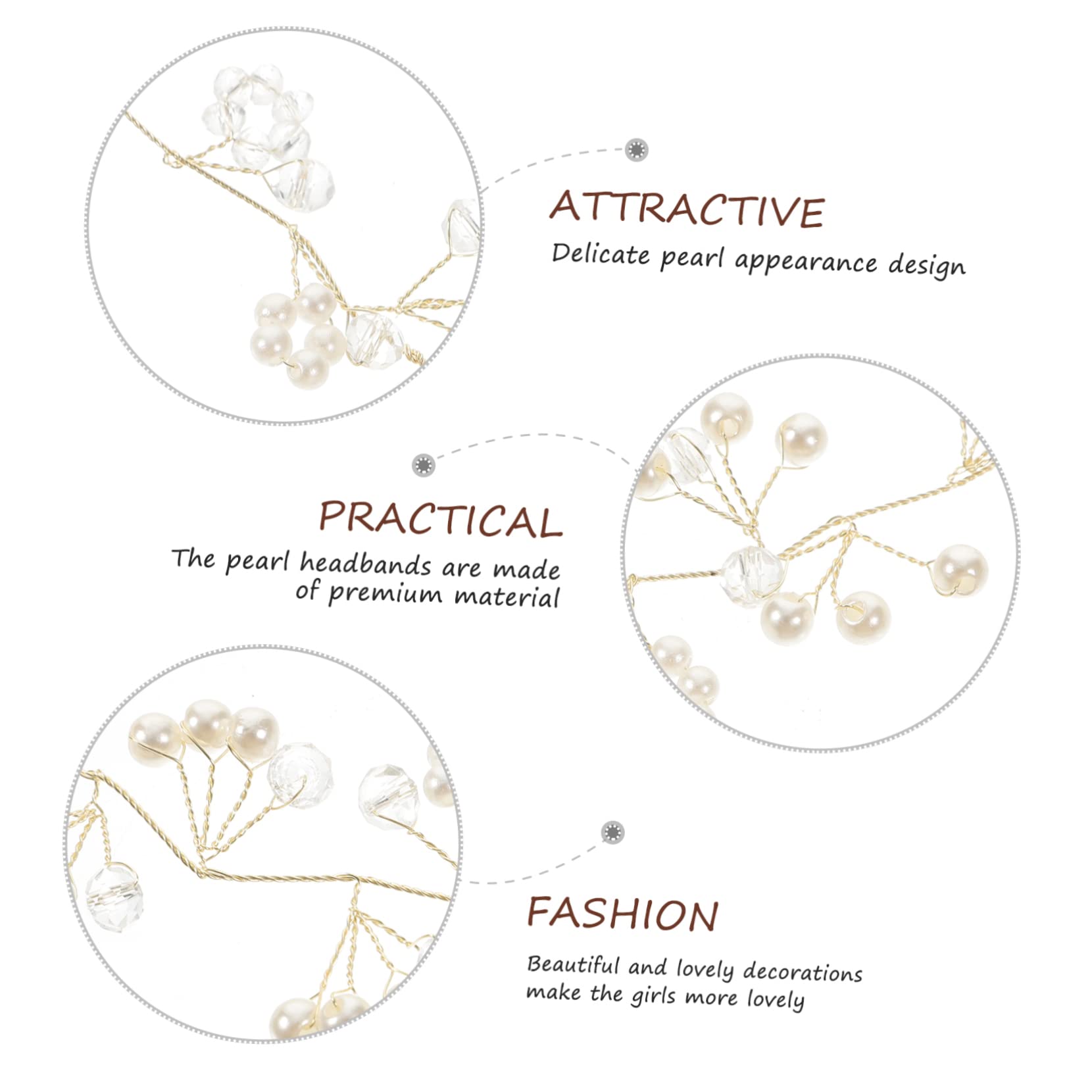 Healeved 4piezas Diadema De Perlas Para Novia Elegante Tocado Para Bodas Diadema Decorativa Cuentas Accesorio De Fiesta Para Niñas y Mujeres