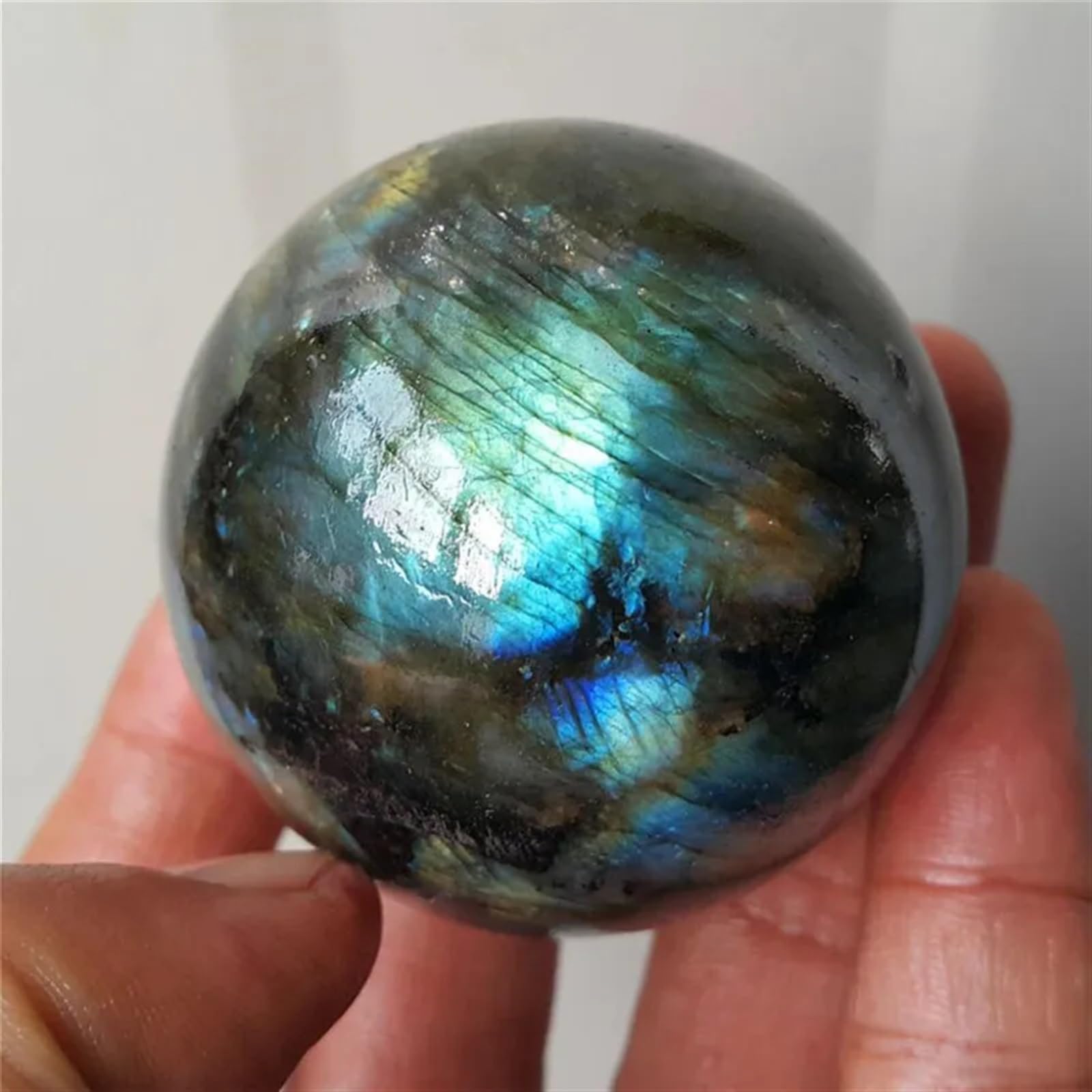 RVBLRDSE Labradorite Crystal Sphere Ball Madagascar Ornaments (Size : 85-95mm) Gemstone Stone