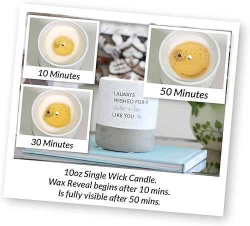 Miniatura 7 de Pavilion - I Always Wished for A Sister-in-Law Like You - Vela de cera de soja natural con aroma a algodón de 10 onzas (paquete de 1), 3.5 x 4