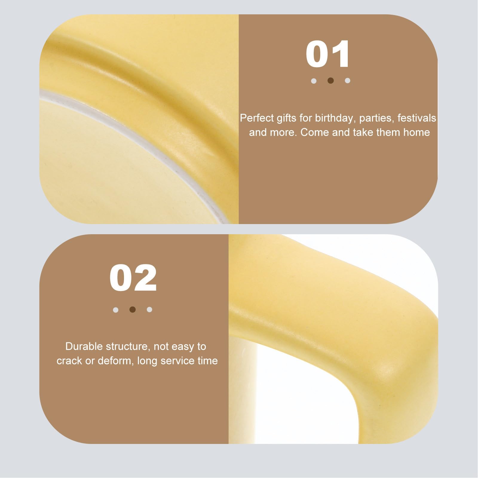 KALLORY Set da 5 Tazze in Ceramica Manico, Assorbimento Acqua Ridotto e Design Creativo, Perfette per Caffè, Tè e Bevande Quotidiane