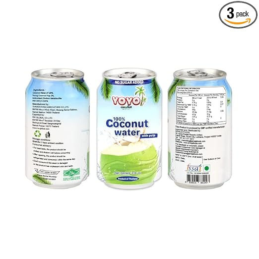 YOYO Coconut Water, Refreshing Coconut Flavour, Vital Minerals (Pack of 3, 310ml Each)