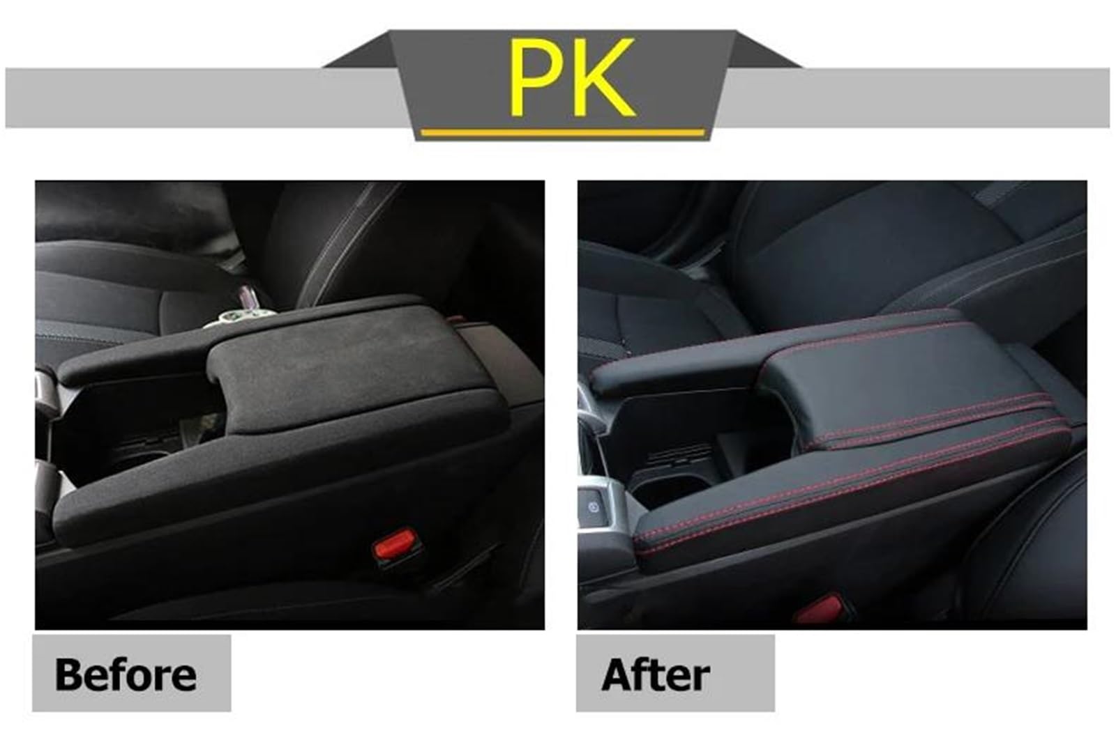 Copri Bracciolo Auto Per Honda Per Civic X 10th FC 2016-2020 | Protezione Per Bracciolo In Ecopelle Liscia, Design Facile Da Infilare HIMIUSIKTC