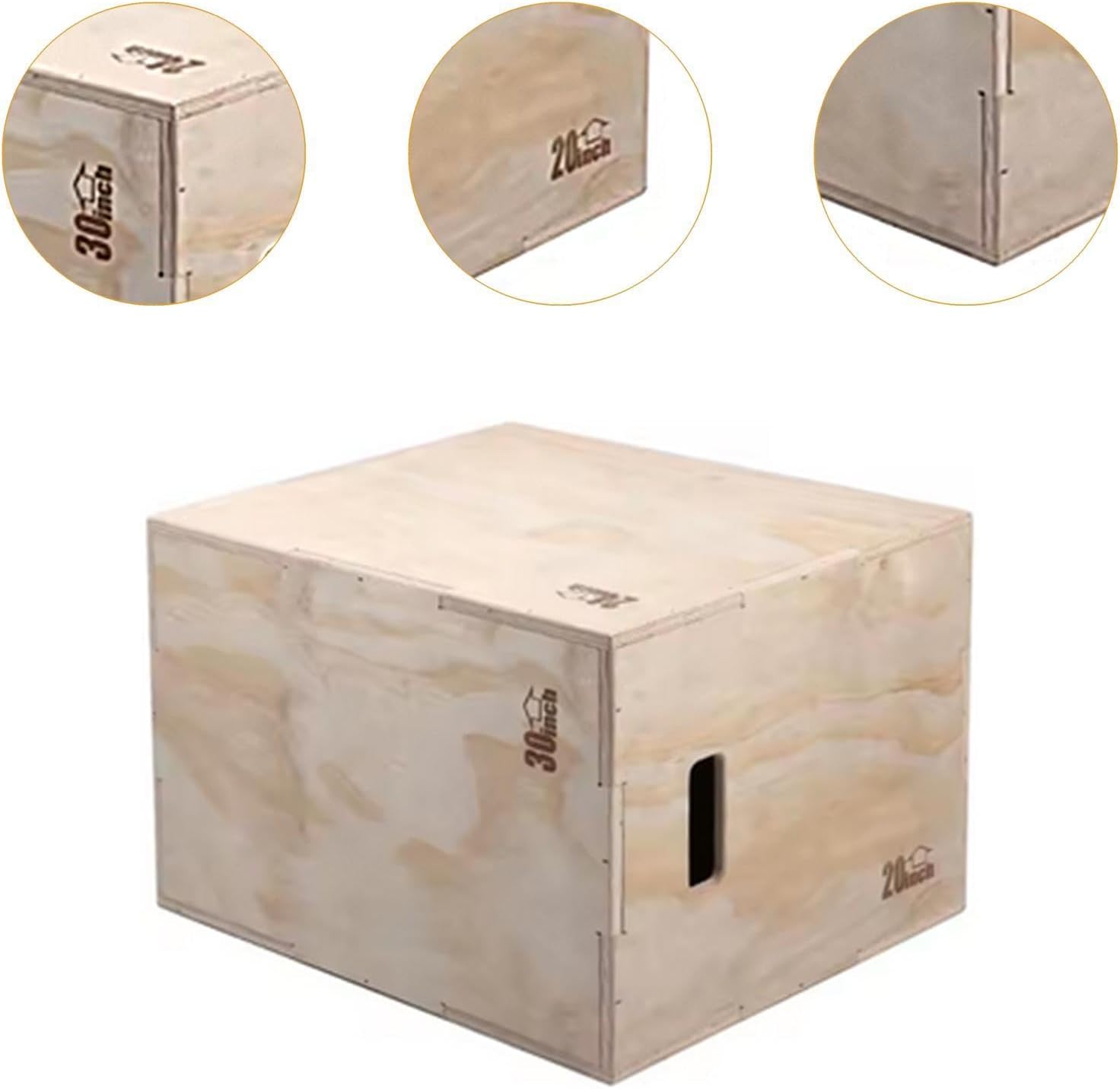 Qialexicon 飛び跳ねるためのジャンプトレーニング用の木製のプライオメトリックボックス Qialexicon プライオメトリックジャンプボックス  用具 ポータブル PUレザー トレーニング 体操 ホームジム 子供用 ジョイント式 プライオボックス ソフト プライオメトリクス ... 木材プライオメトリックボックス多目的な敏ility性ボックスアップスクワットスキップ