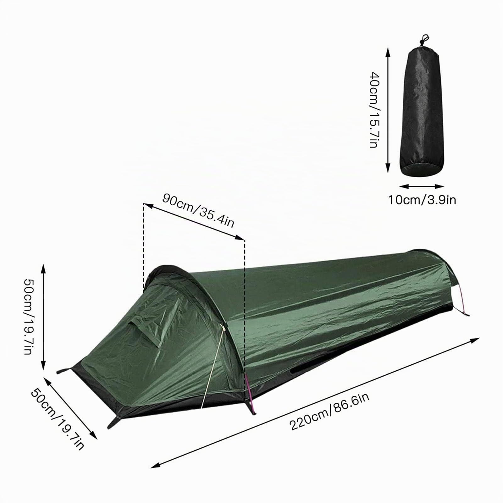 1 Person Wanderzelt, Ultraleichtes Biwaksackzelt Wasserdichtes Tragbares Campingzelt Schnellaufstellbarer Schlafsackbezug Biwaksack mit Tragetasche Für Das Überleben Im Freien
