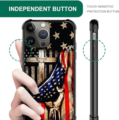 Miniatura 3 de DAIZAG Funda compatible con iPhone 15 Pro Max, funda de madera con bandera estadounidense para iPhone 15 Pro Max para hombre y mujer, protección