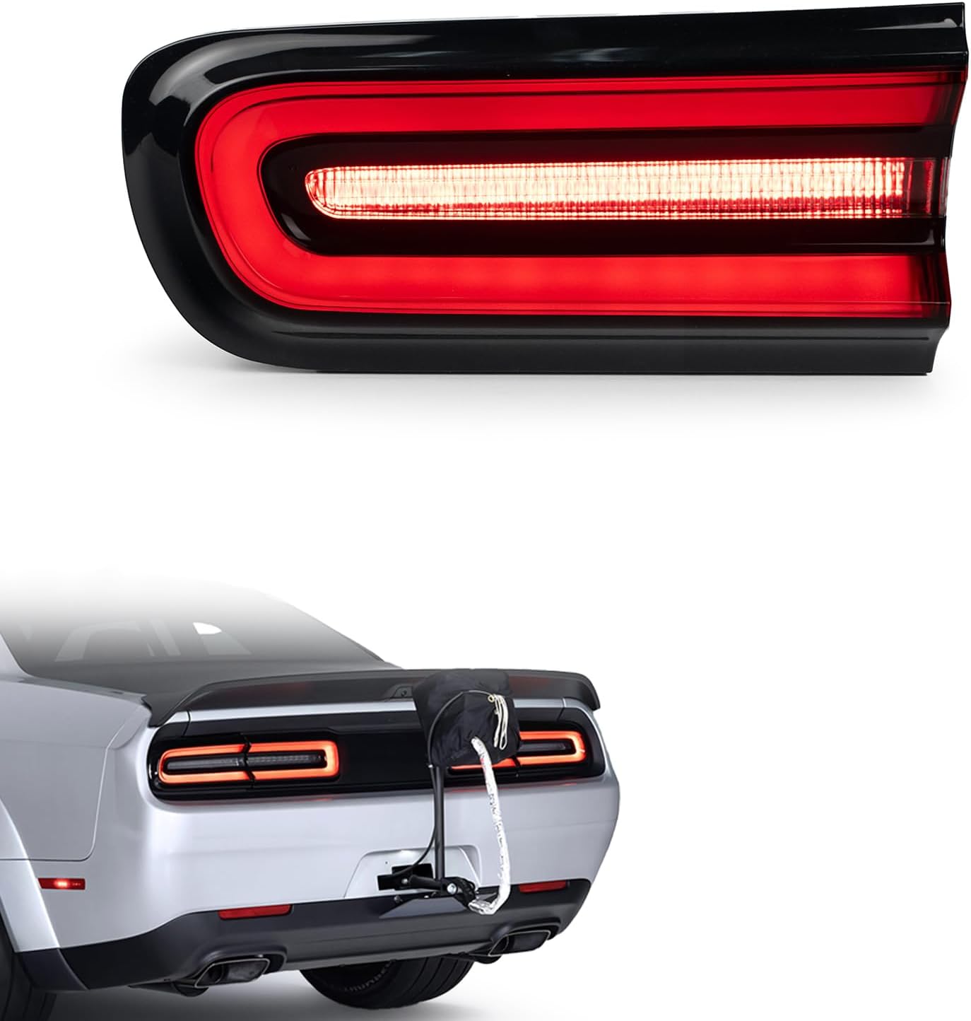 Tail Light Assembly Compatible with 2015-2023 Dodge Challenger-Left Taillight with Bulbs for Challenger LED Type, Replace CH2800207 68510771AA