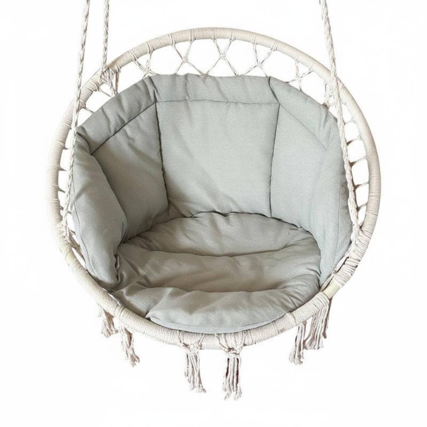 Hanging Basket Cushion Indoor Outdoor Hanging Chair Cushion Soft Padded Home Furniture for Balcony, Garden, Living Room, Light Grey-picture-22