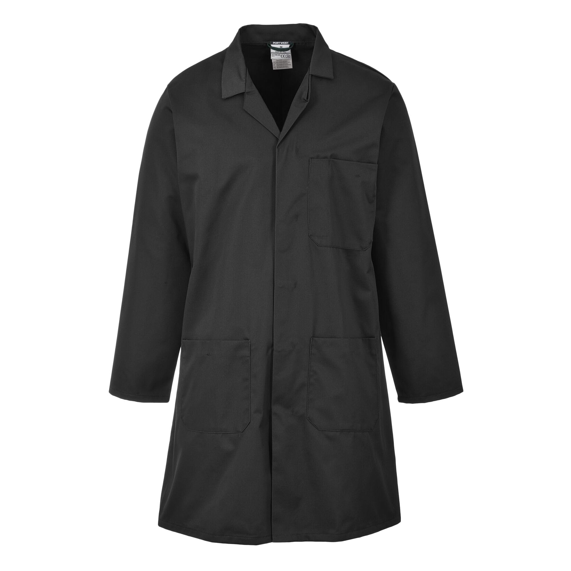 Portwest Standard Berufskittel, Größe: XXL, Farbe: Schwarz, 2852BKRXXL