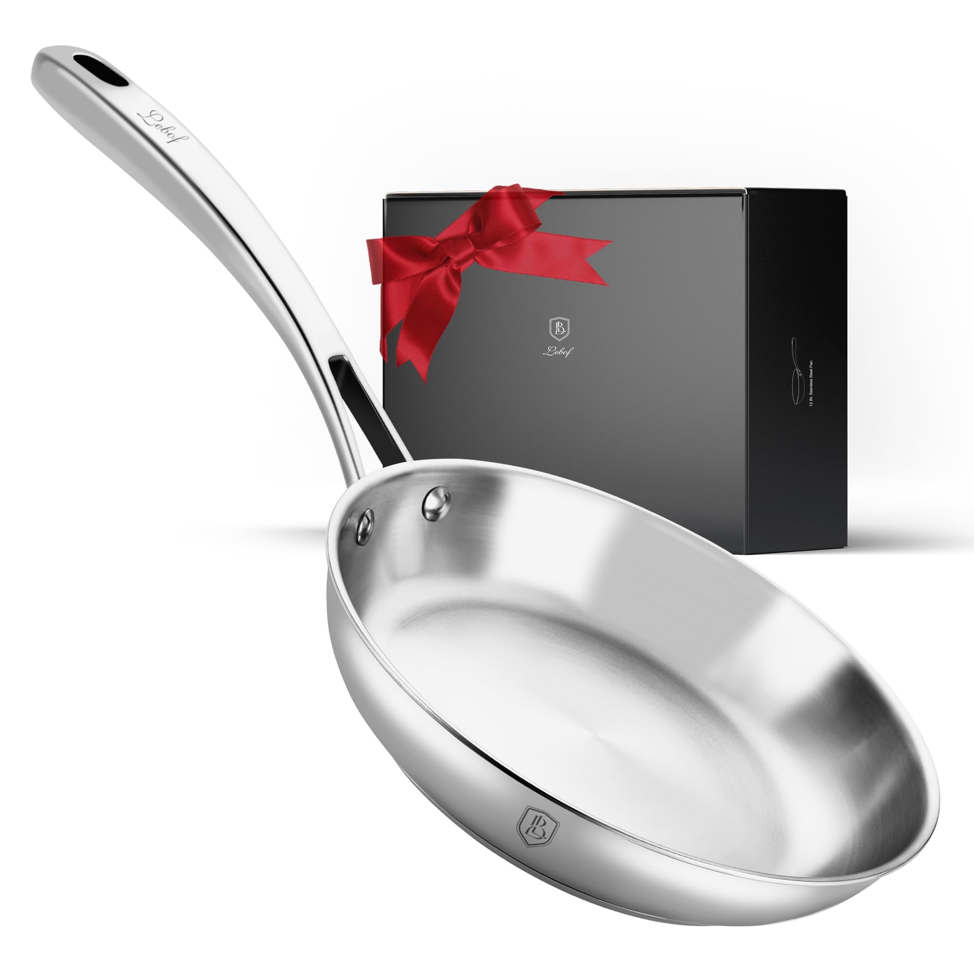 Amazon.com: Lebof 8 Inch Stainless Steel Pan, 5-Ply Clad Base 800