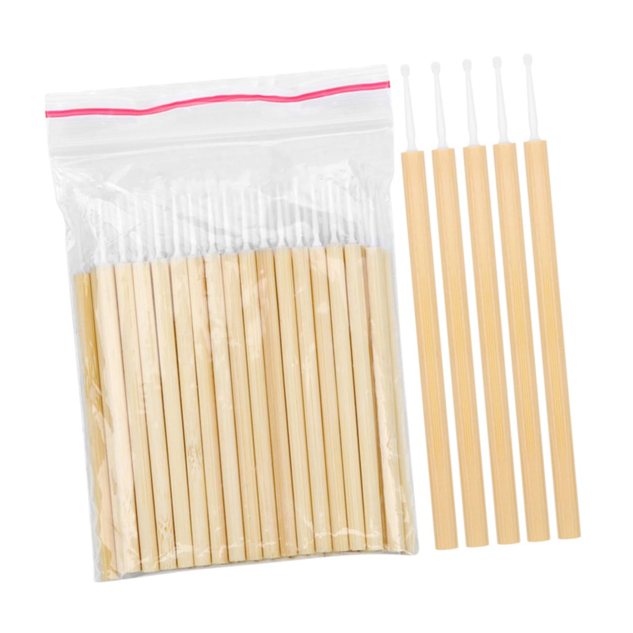 Beatifufu 50pcs Lash Grafting Cleaning Rods Bamboo Makeup Brush Gentle on Skin Present for Women Safe Practical Versatile Use