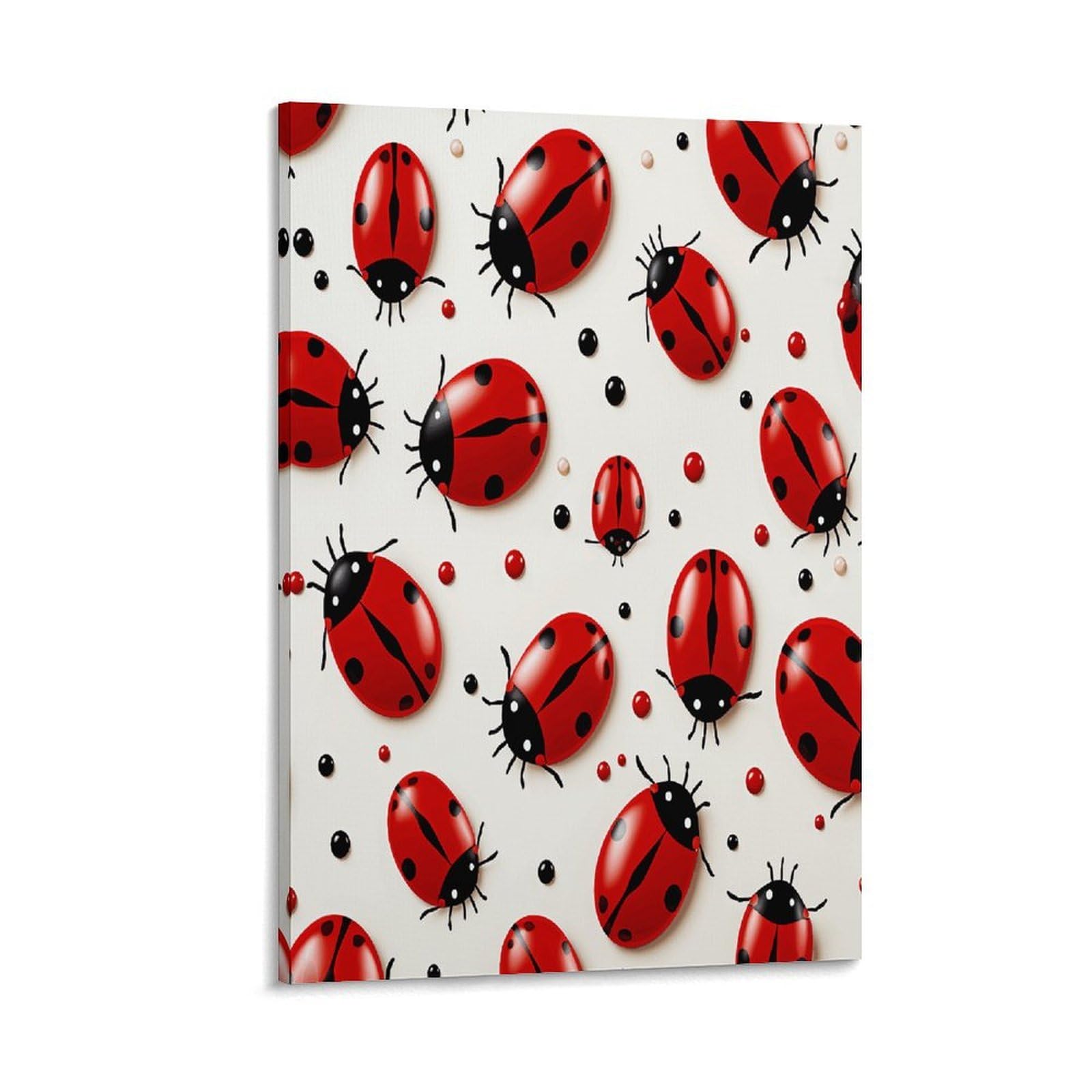 VstaDank Red Ladybug Canvas Wall Art on Canvas Prints Artwork Exquisite Decor Artwork Hang Wall Picture Hangable Decor Painting Picture Printed Poster Art for Home Decor 24x36inch(60x90cm)