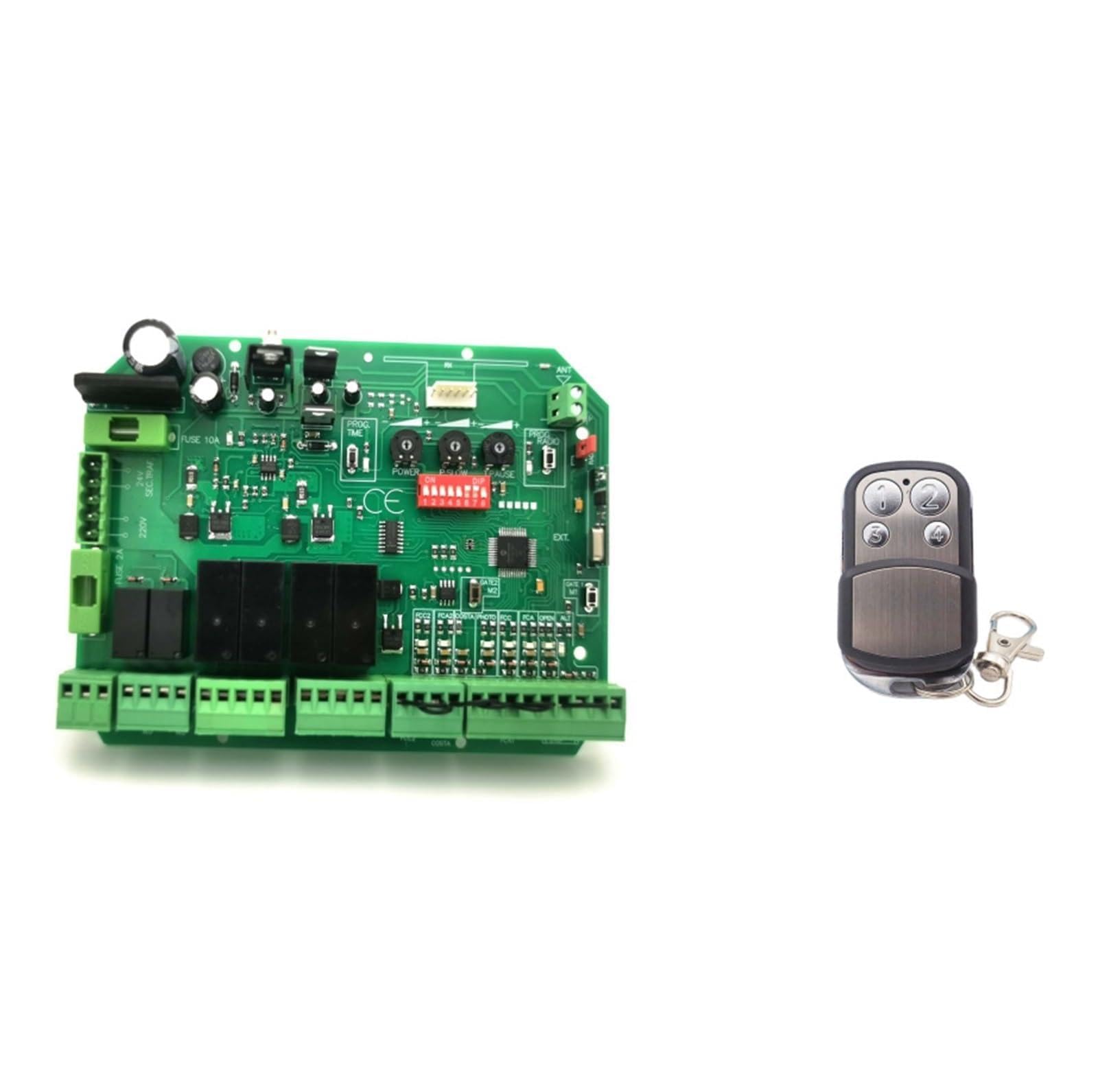 Mjfvn Dc24v With 6Remote Swing/Sliding Dc24v/12V Gate Control Circuit Board Connect With Dual Motor Speed Regulation And Automatic Door Closing(Dc24v With 6Remote)
