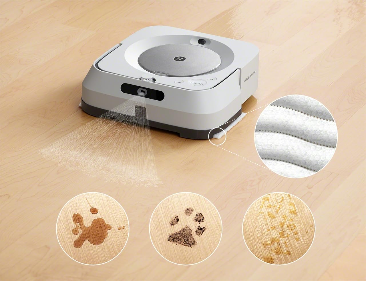 iRobot Braava Jet M6 Robot friegasuelos, Pulverizador de Chorro a presión, Friega, WiFi, App