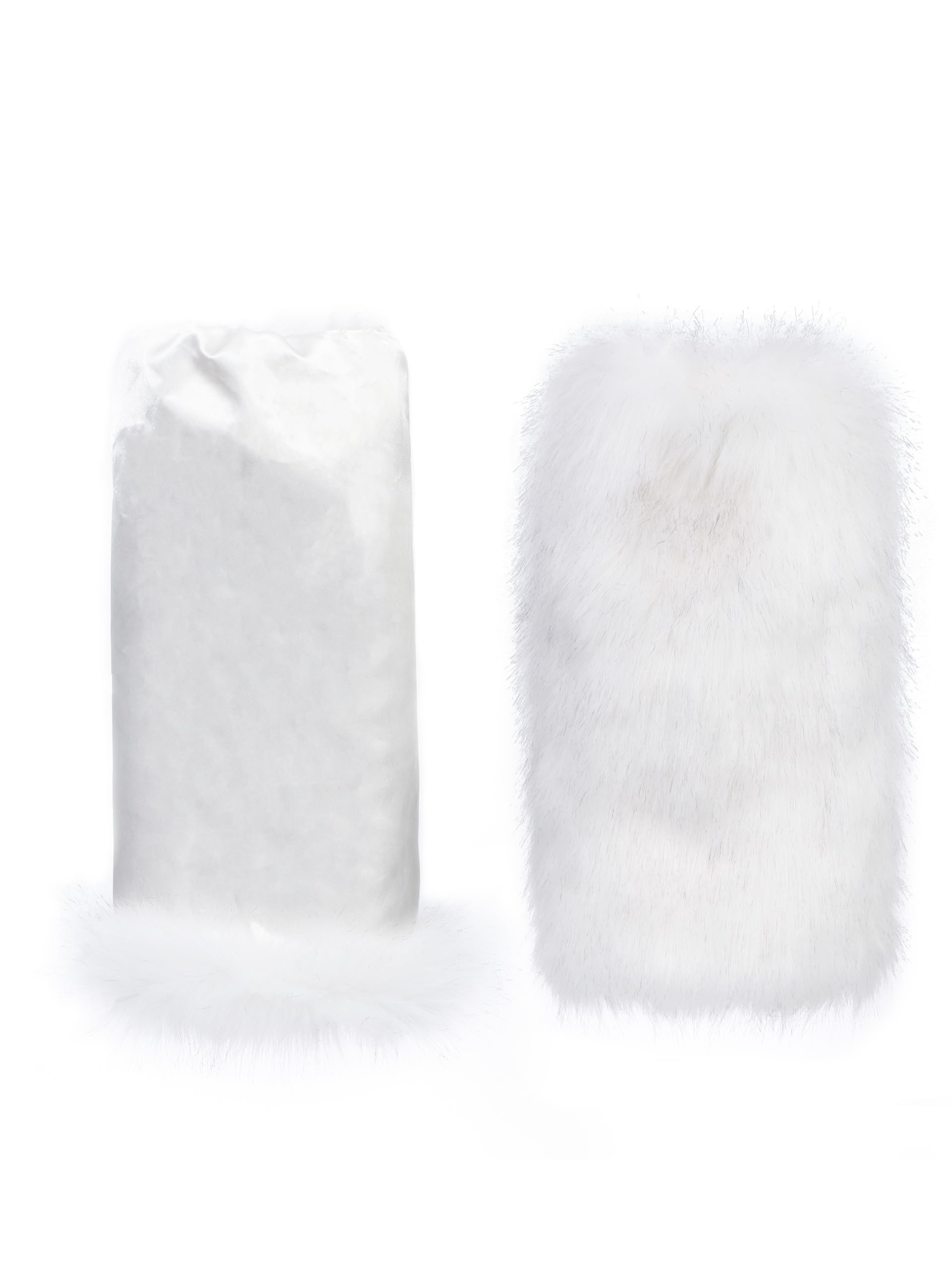 LA CARRIE Calentadores de piernas de piel sintética para mujer, calcetines largos y peludos para botas de invierno