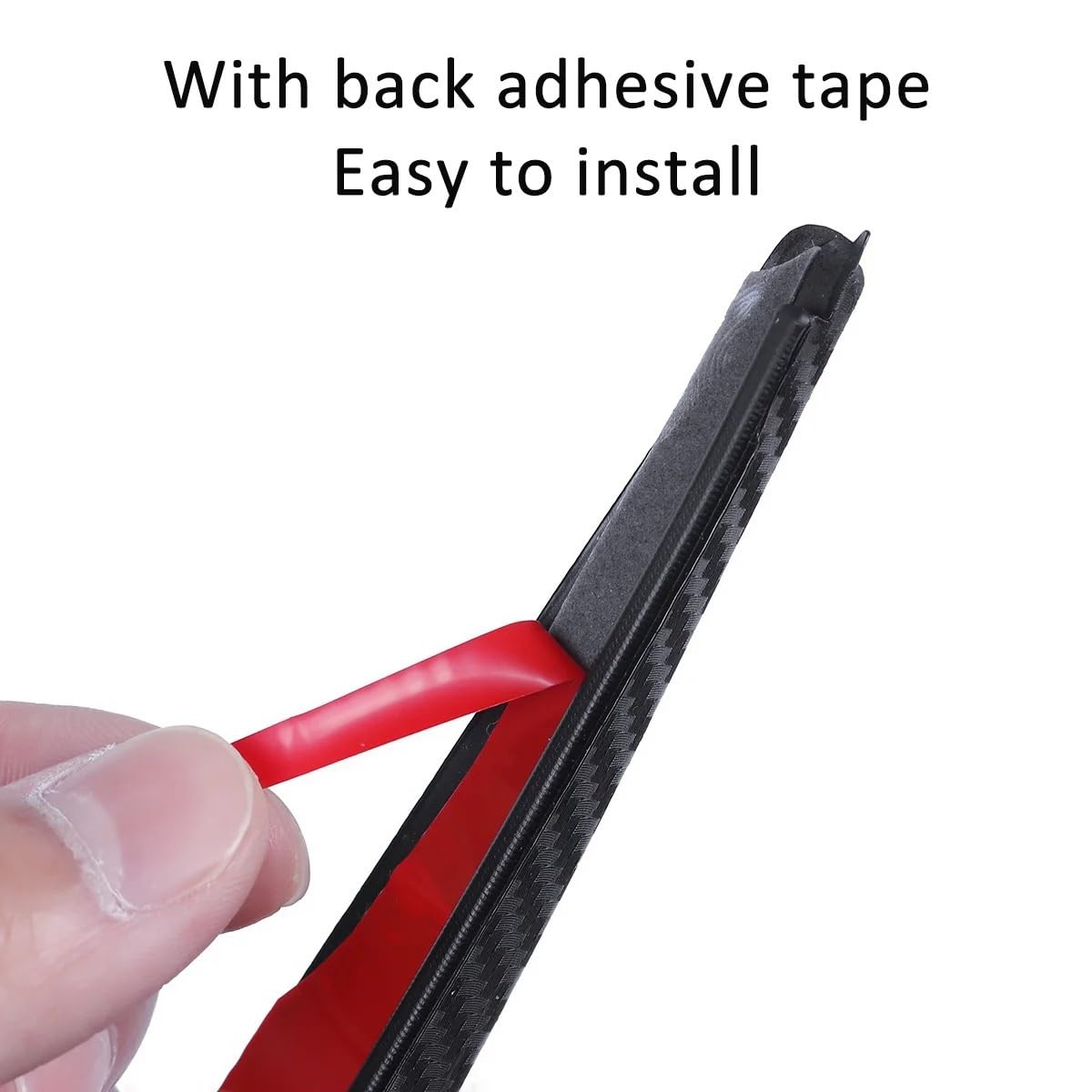Misura Per Auto Posteriore del Tetto Lip Spoiler Tronco di Coda Ala Adesivo PU In Fibra di Carbonio FAI DA TE Refit Trim Decor Rubber1.2m 1.5m Spoiler Laterale per Auto(1.5m Black)