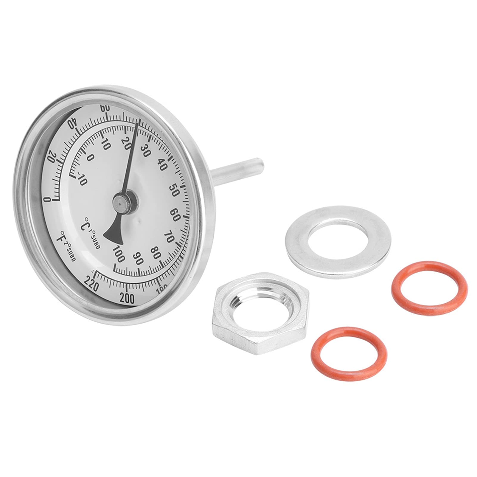 Termometro, Termometro Bimetallico Per Acqua Calda, 1/2 MNPT Quadrante con Stelo in Ottone Senza Piombo Indicatore di Temperatura Dell'acqua Indicatore di Temperatura dello Scaldabagno Bimetallico Ind