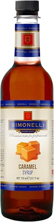 SIMONELLI CHOCOLATE Kahve ve Kokteyl Şurubu 700 ml 4'lü Set Karamel+Vanilya+Çikolata+Beyaz Çikolata + 4 Adet Pompa