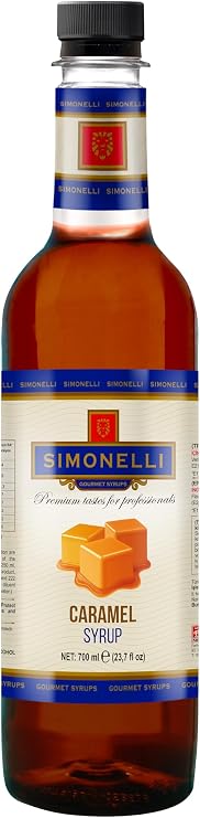 SIMONELLI CHOCOLATE Kahve ve Kokteyl Şurubu 700 ml 4'lü Set Karamel+Vanilya+Çikolata+Beyaz Çikolata + 4 Adet Pompa