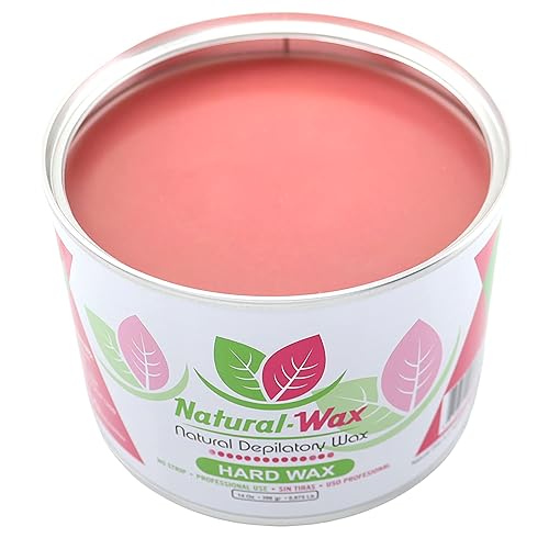 Cera depilatoria de cera natural, hidratante 100% orgánica, de uso profesional, depilación, ideal para áreas pequeñas y pieles sensibles (14 onzas)