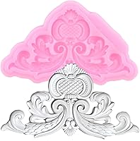 Vista 9 de ZiXiang Molde de silicona de encaje de estilo barroco, para decoración de bordes de pasteles, decoración de cupcakes, pasta de goma de mascar
