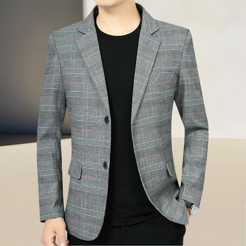 Men's Spring Autumn Business Casual Stripe Single Blazer Jacket