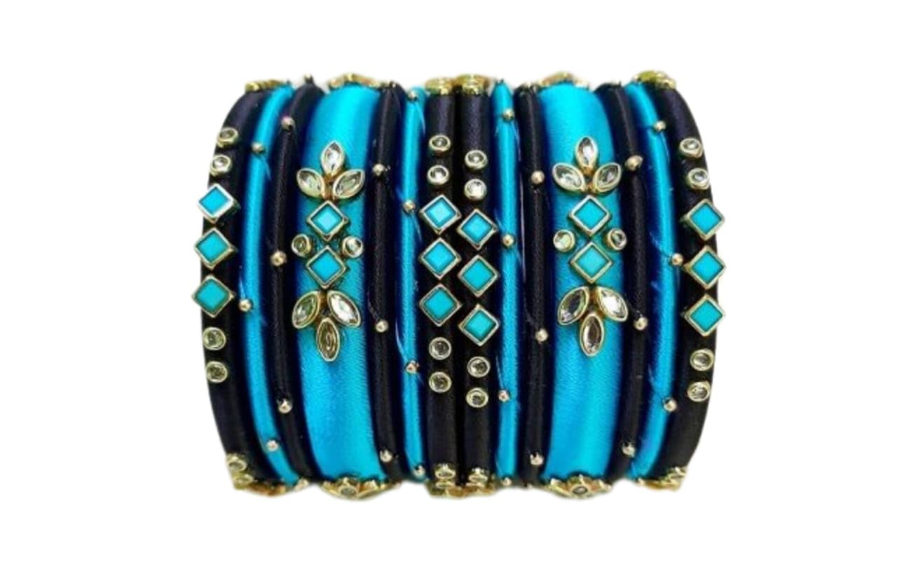 Smooth and Shine Bangle Bracelets for Women, Set of 6, Blue (2.6) (B0D6K6S8KG) Amazon Price History, Amazon Price Tracker