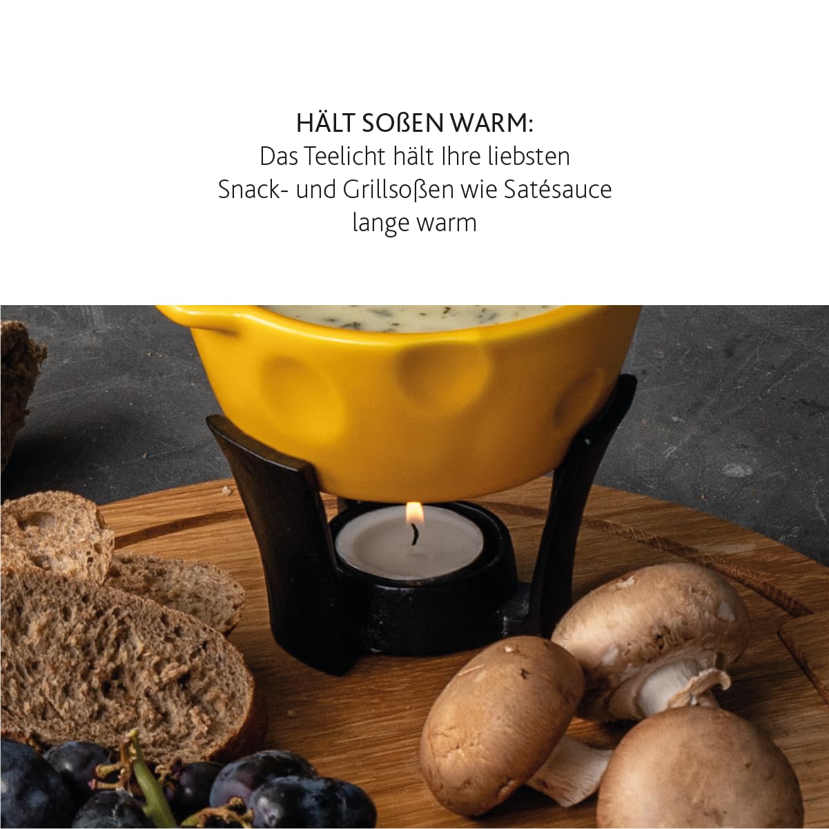 Boska Fondue-Set Mini Cheesy/Für Käsefondue und Soße / 300 ml/Spülmaschinenfester Fonduetopf