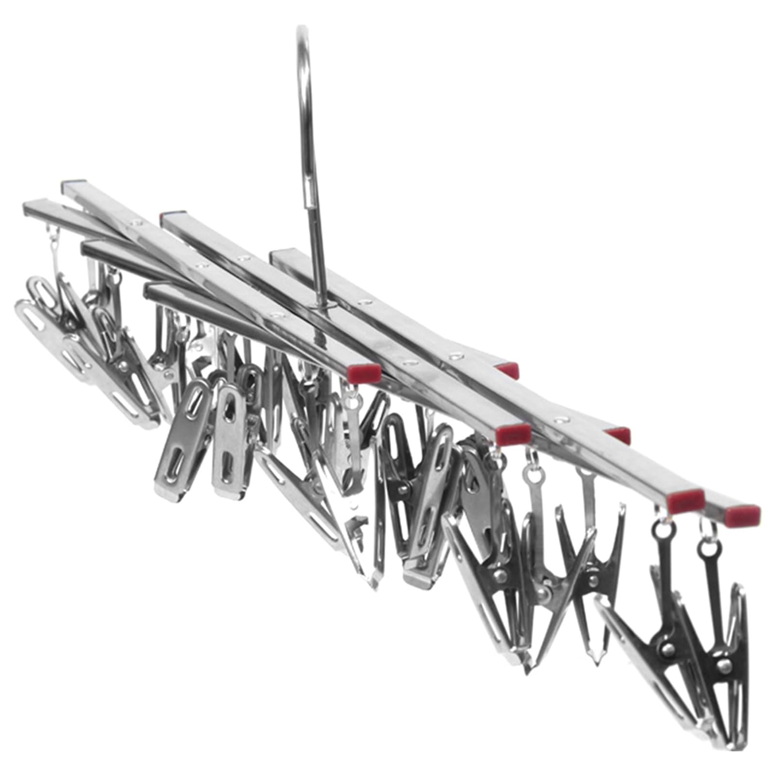 Stendino per Calzini Stendino pieghevole con clip 1-2 pezzi 20/35 | Appendiabiti telescopico con gancio antivento in acciaio inox(20 Clips)