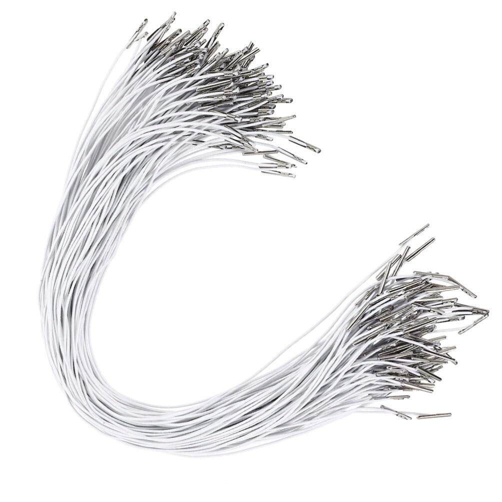 Operitacx Elastic Ropes for Mask Making and Clothing Fixing 14 Inch Flexible Barbed Cord with Metal Fasteners Diy Elastic String for Kids and Adults
