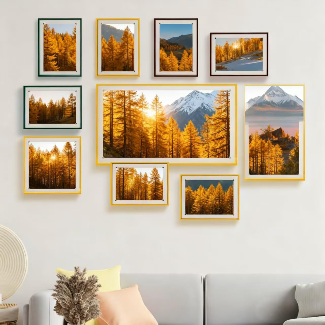 ECOSEAO 8x10 Picture Frame, Acrylic Glass Photo Frames with HD Acrylic, Fits 6x8 with Mat or 8 x 10 without Mat, Display for Wall and Table, 3 Pack For Christmas & Happy New Year (3, Sky Blue, 8X10)