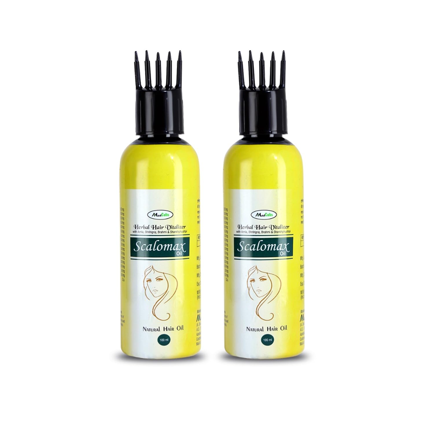 Scalomax Hair Oil, Herbal Hair Vitalizer with Amla, Bhringraj, Brahmi, Ashwagandha & Shankhphushpi, Ayurvedic Anti Hairfall, Hair Growth Oil, No Mineral Oil, Paraffin Free PACK OF 2 (100ml/each)-image-45