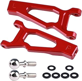 AIMROCK Aluminum Front Upper Suspension A Arms w/Pivot Balls Upgrades for Arrma 1/8 Typhon 1/7 Felony Infraction Limitless 6S BLX RC Buggy Car (Red)