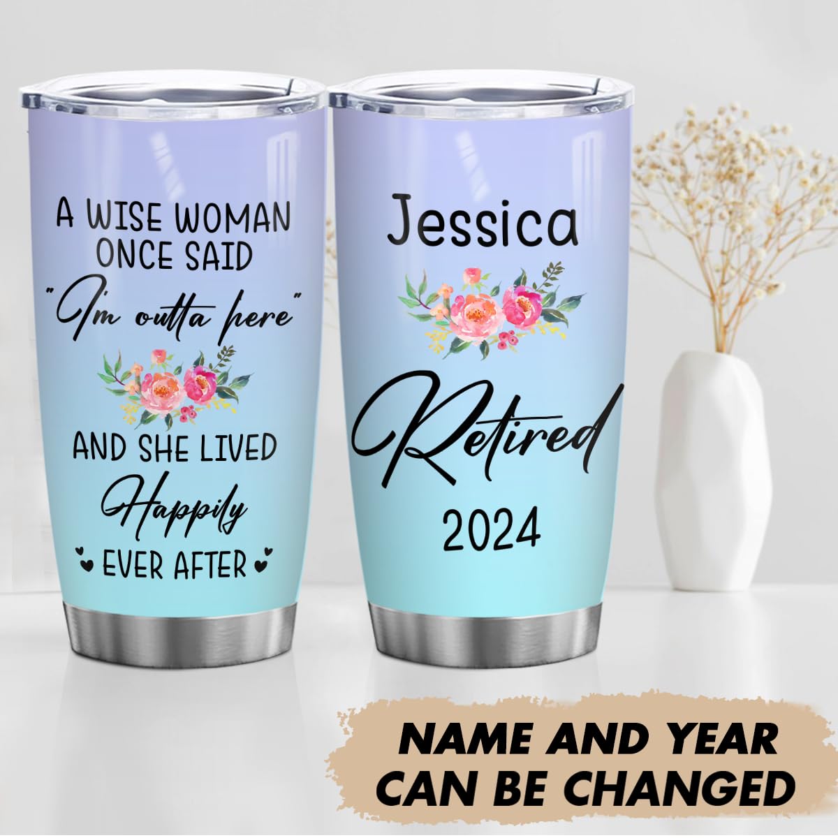 Regalos De Jubilación Para Mujeres, Vaso De Jubilación Feliz De 40