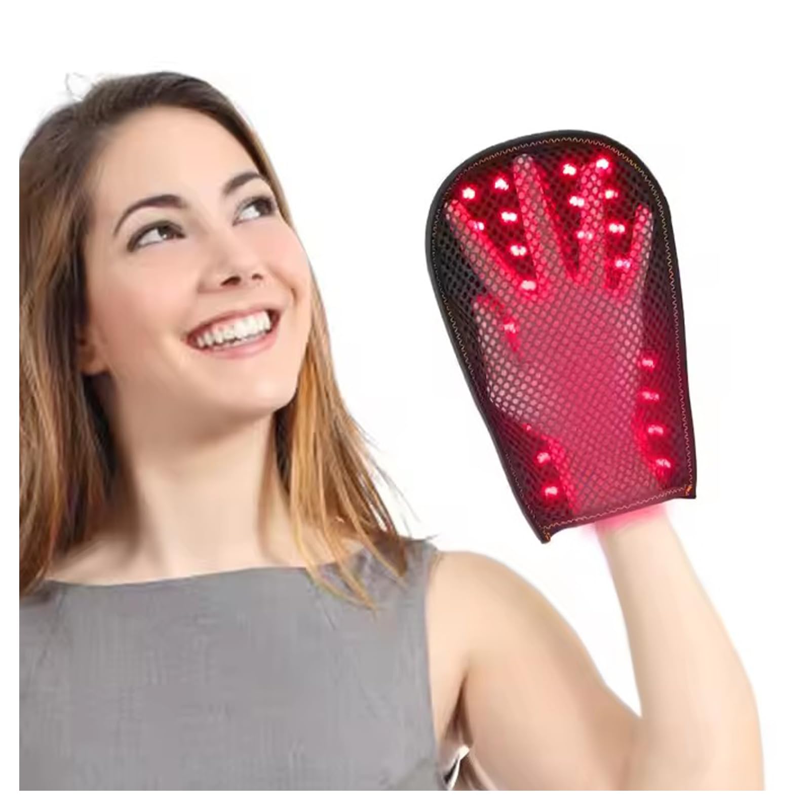 GOURIXIN Terapia de luz roja LED para Manos, Dispositivo de Fisioterapia con luz infrarroja cercana, Guante de rejuvenecimiento, Apagado automático a los 30 Minutos