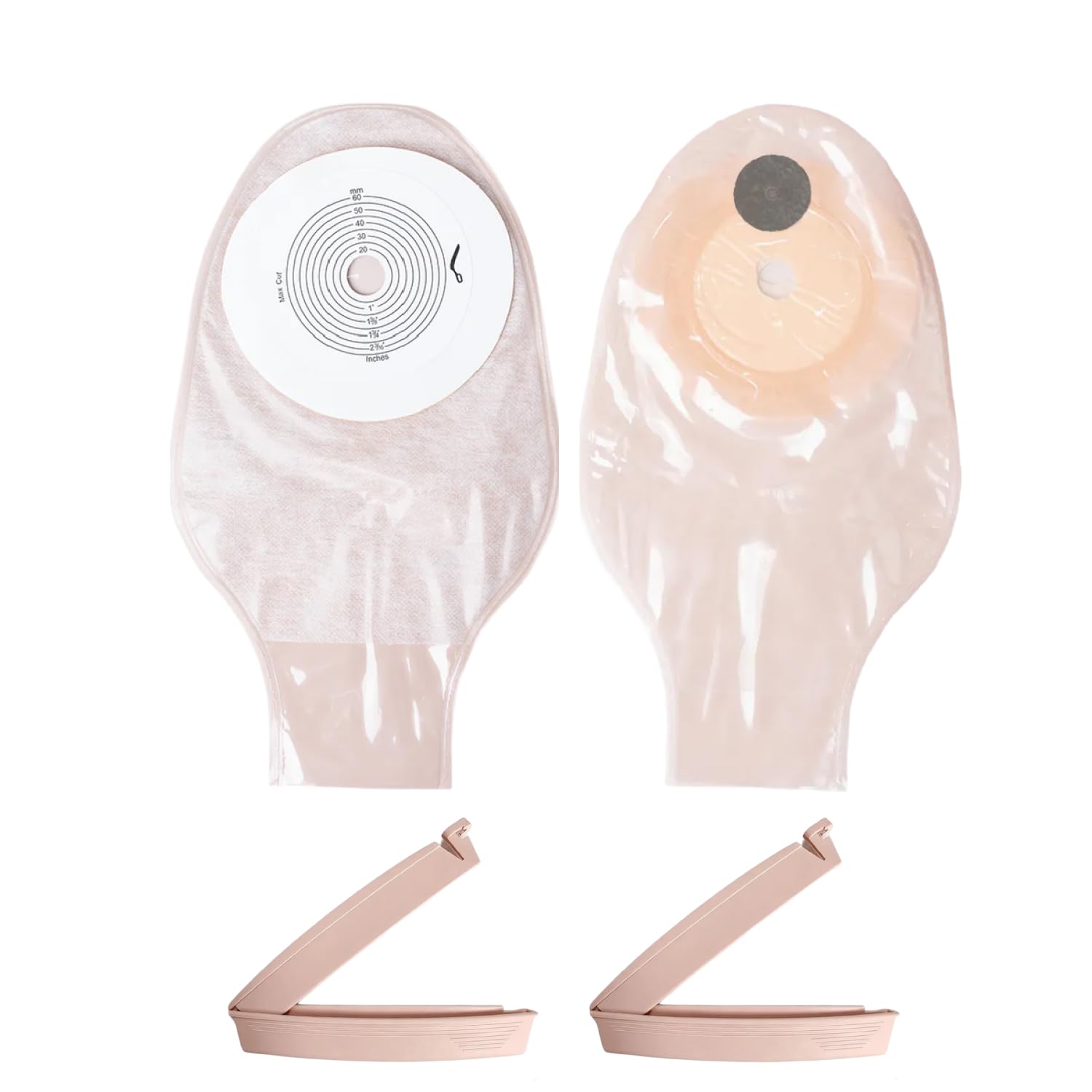 MED LC 2000 One Piece Drainable Ostomy Bag CP1700 | Carbon Filter Colostomy Pouch | Cut to Fit Barrier | Leak Resistant Clamp Closure (Pack of 10)-image-42