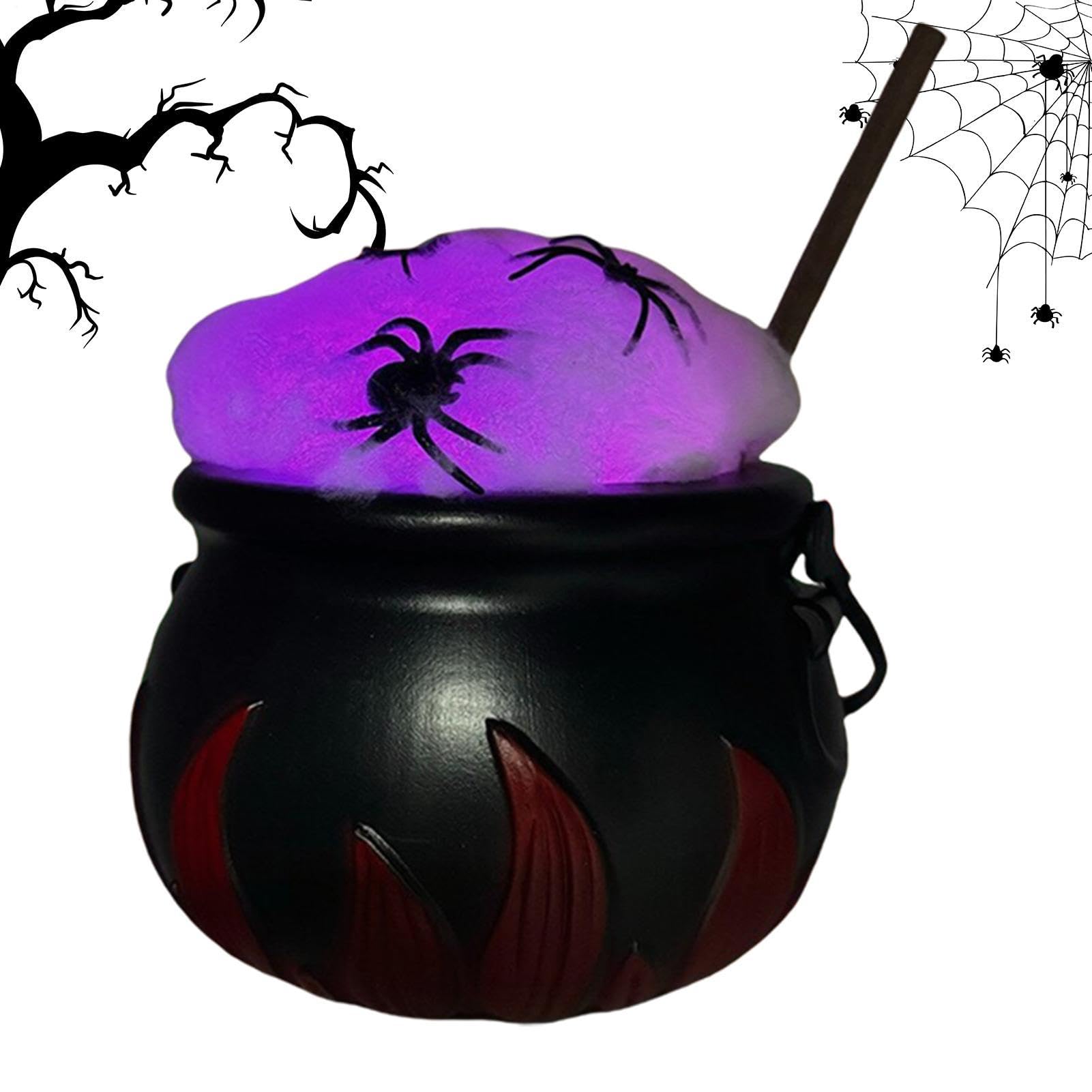 Halloween Witch Cauldron Catena luminosa colorata decorazione da tavolo con