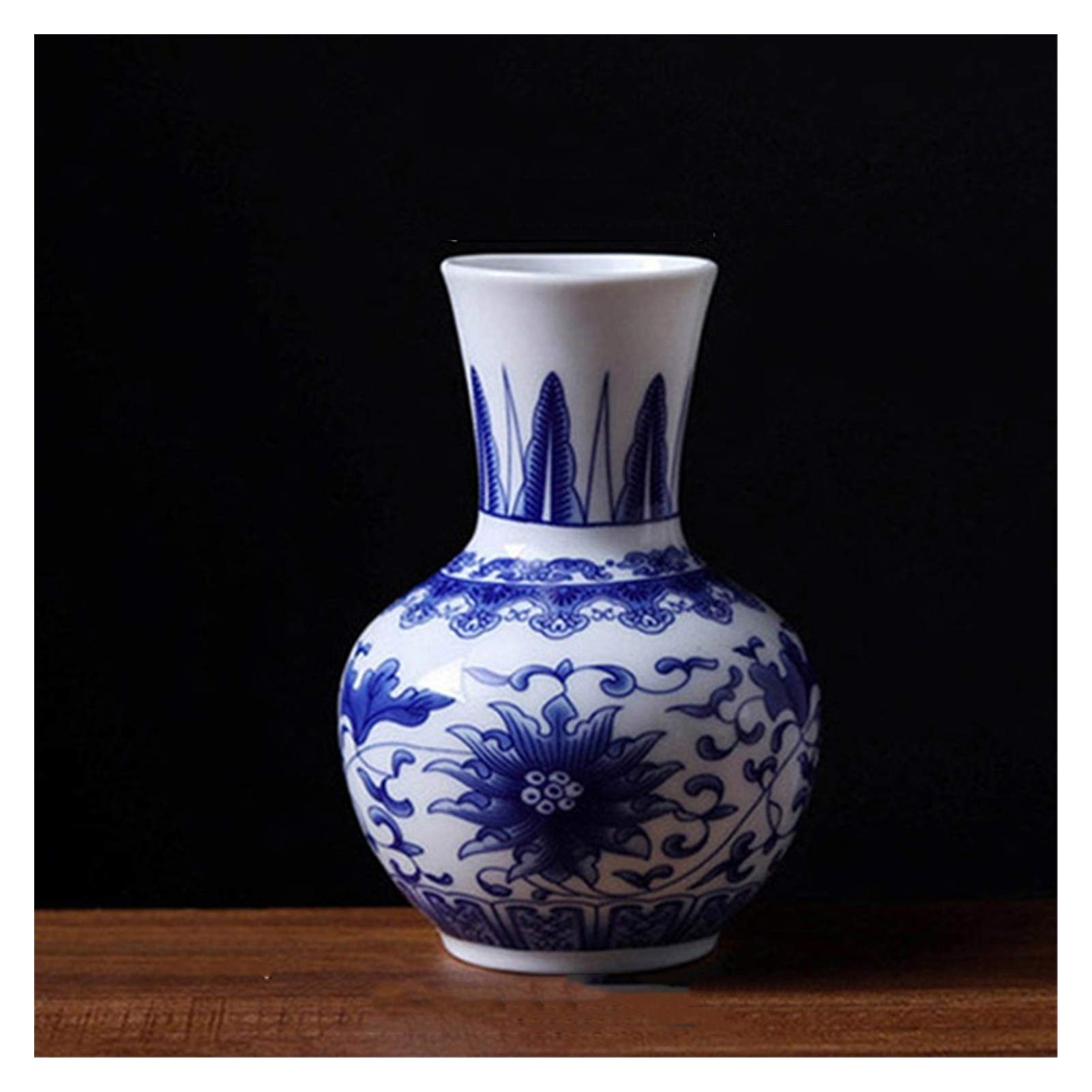 asdchZen Vases Vintage Home Decor Ceramic Flower Vases For Homes Antique Traditional Chinese Blue And White Porcelain Vase For Flowers Vases For Decor,T