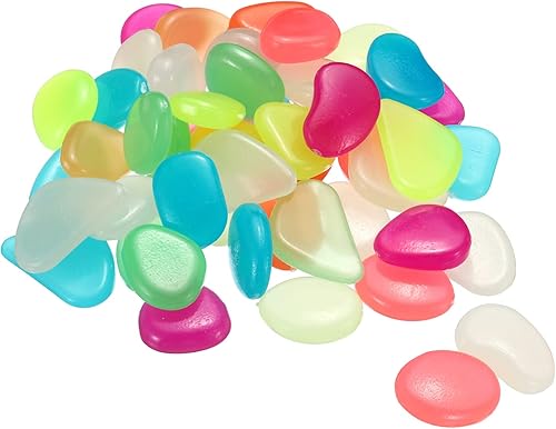 MECCANIXITY 150 piezas de piedras brillantes de 0.78 a 1.181 pulgadas (20 a 1.181 in), decoración de piedras luminosas oscuras, decoración de