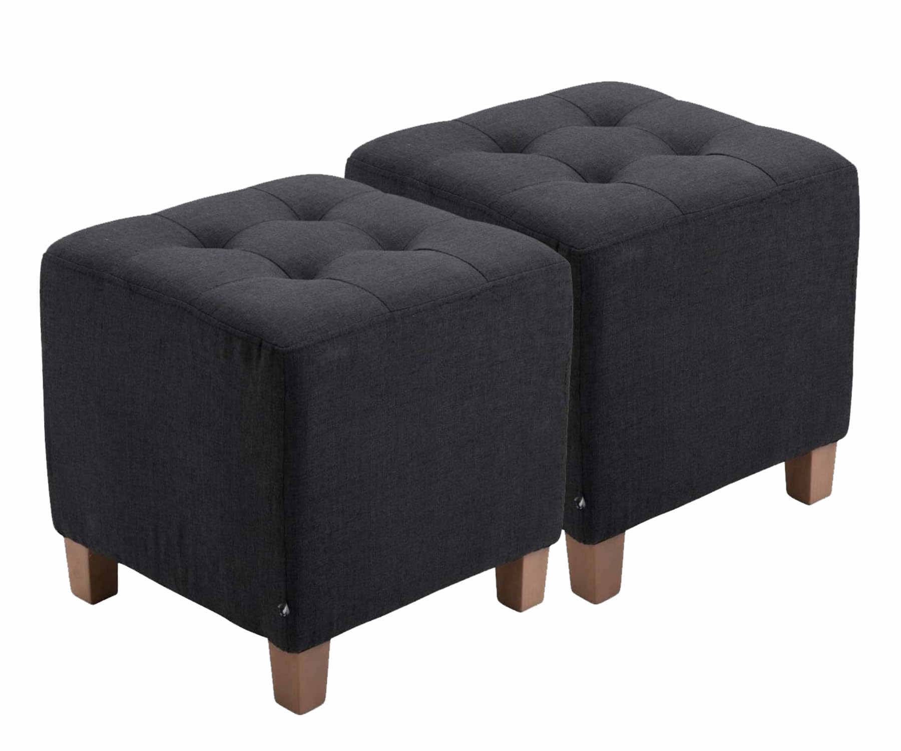 WellHouze Multifunctional Vanity Stools Velvet Footstool Ottoman Shoe Changing Stool Makeup Stool Footrest Seating Stool Small Pouf Ottoman Stool for Living Room Bedroom Dressing Stool (2, Black)