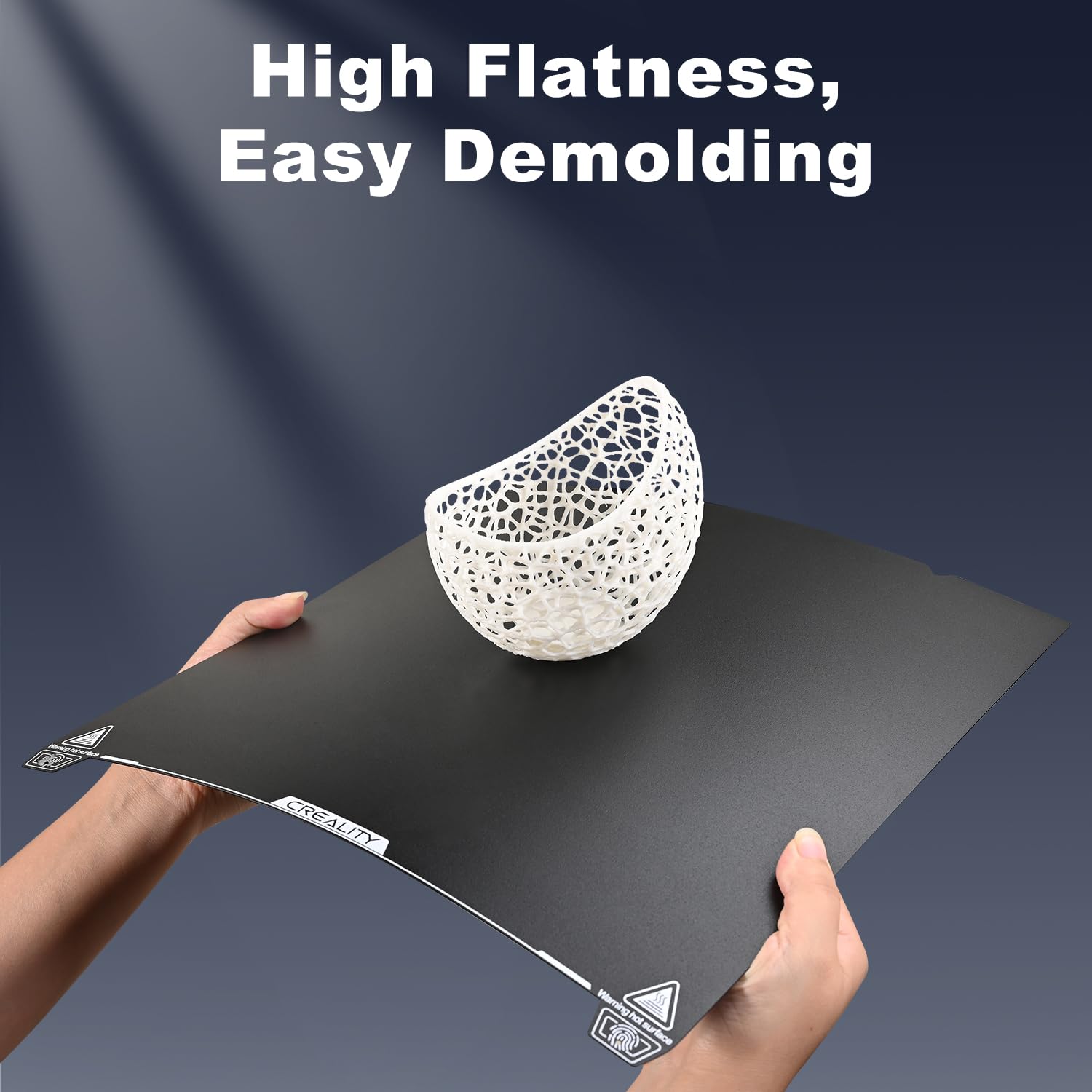 Creality K1 Max Panneau de construction en PEI, plaque en résine magnétique texturée, plate-forme flexible, haute résistance et résistance à l'usure, base en acier à ressort pour Ender-3 V3 Plus