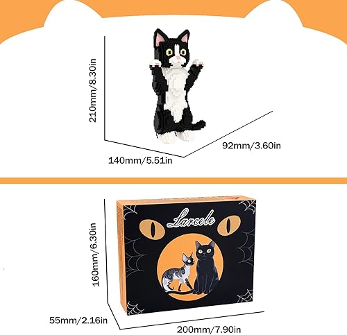 Vista 112 de Larcele Juego de mini bloques de construcción para gatos, ladrillos de juguete de construcción 3D para bricolaje, 1390 piezas KLJM-05