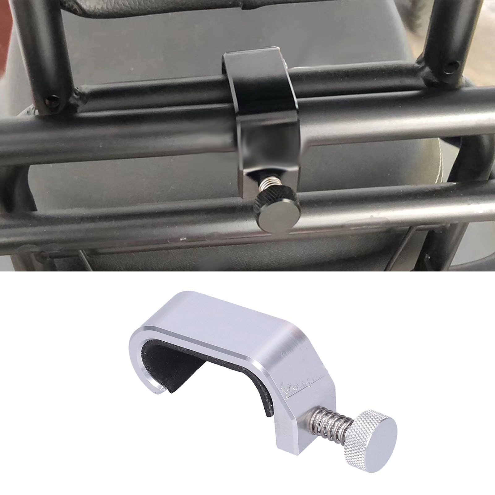 Motocykl Tylny Bagażnik Hak Do y Bagażowej, Hak Do y Torby Szydełko Regulowane Szydełko Kompatybilne z GTS LX LXV(Silver)