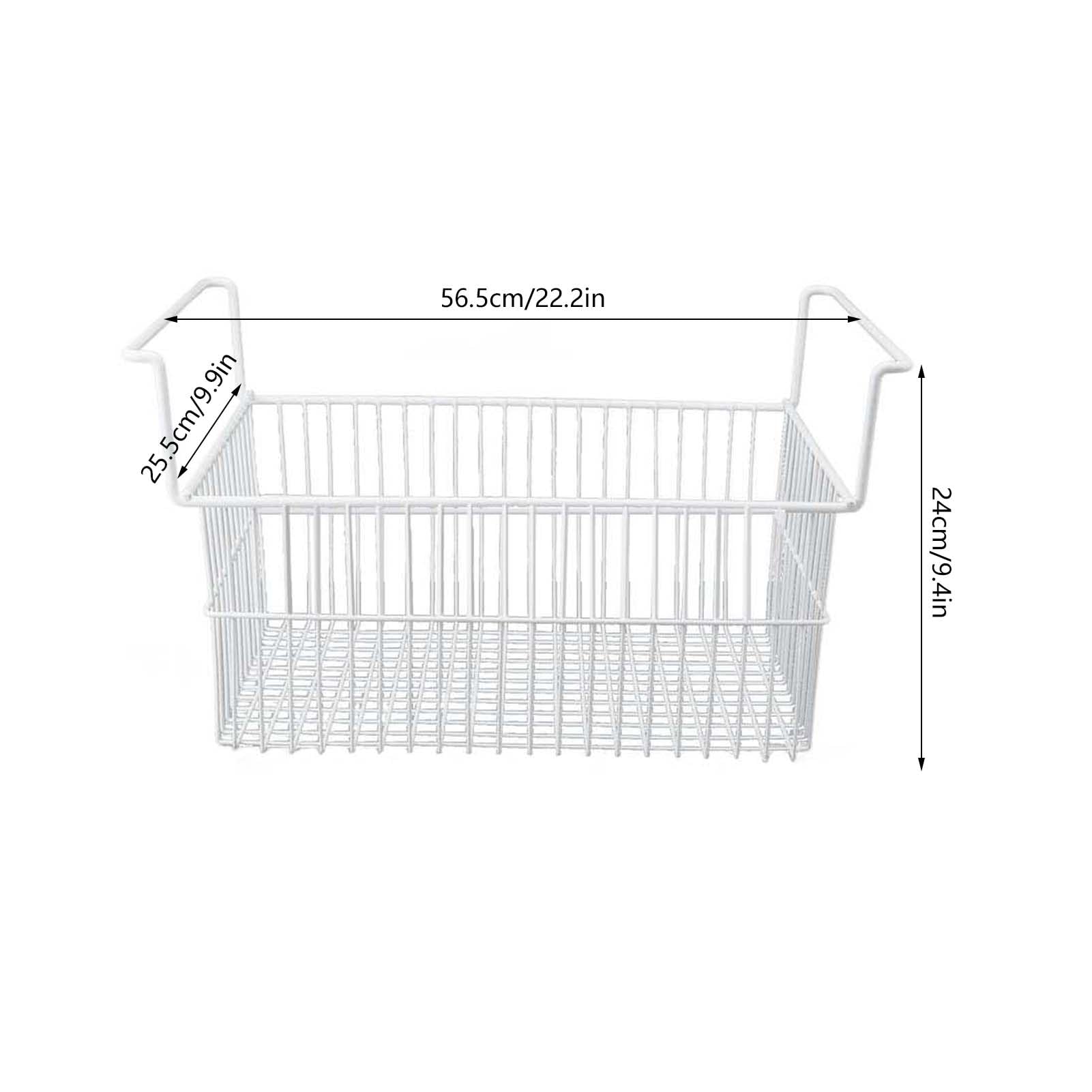 Cesta para Congelador Horizontal, Contenedor Organizador de Alambre para Refrigerador, Cestas de Almacenamiento de Alambre para Congelador (Largo 56,5 cm x ancho 25,2 cm x alto