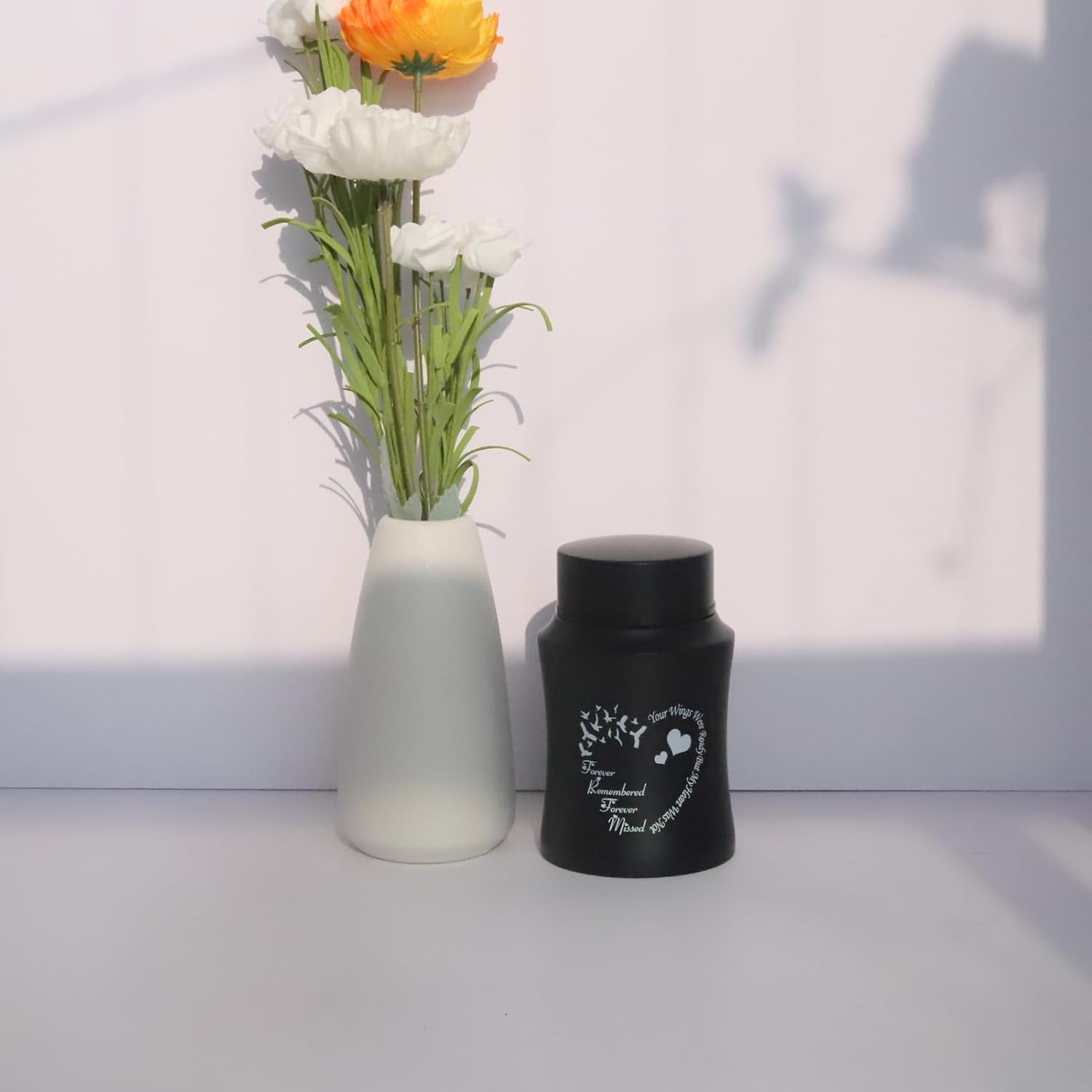 4.5 Inches Small Urn for Human Ashes Small Keepsake Urn Heart Pattern Memorial Ashes ContainerStainless Steel Mini Cremation Urn - Image 5