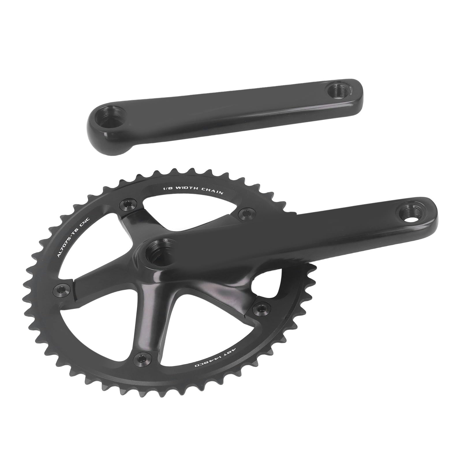 Zestaw korby rowerowej, 48 zębów, czarny, czworokątny stożek, stop aluminium, zestaw korbowy do rowerów górskich, wyścigowych, rowerów Fixed Gear