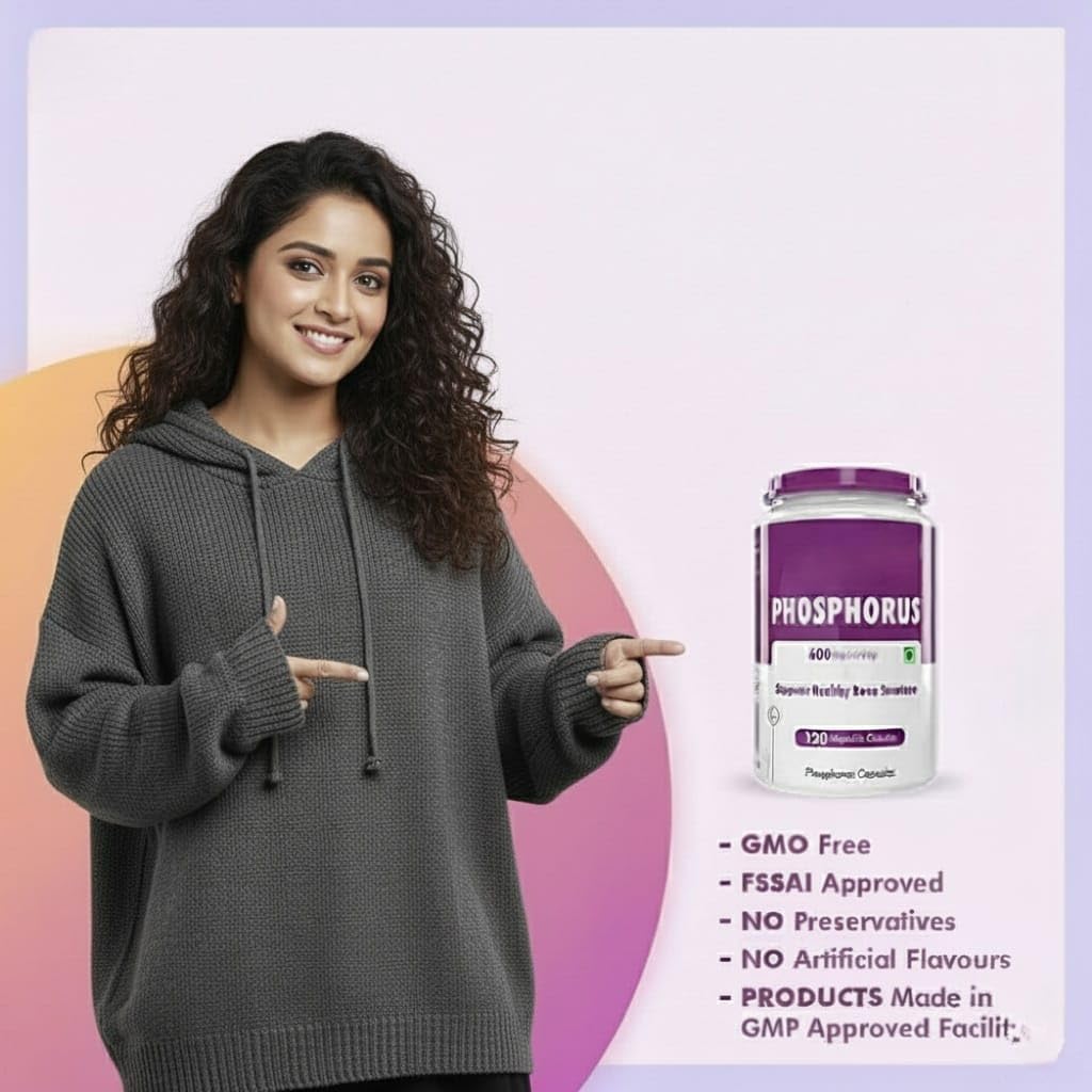 Nutrition Phosphorus - Support Bone Health -120 Veg. Capsules - Image 3