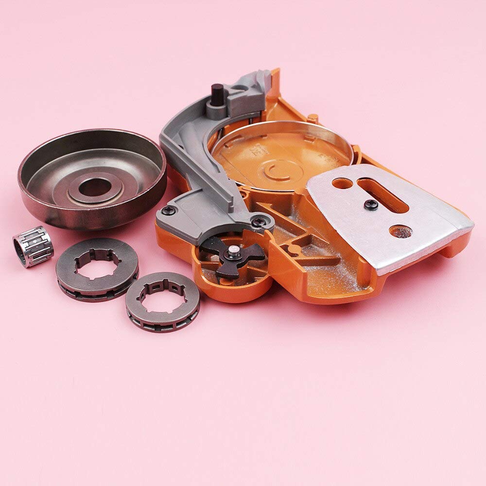 Cubierta de embrague de freno de cadena compatible con Husqvarna 340 345 350 351 353 embrague tambor piñón llanta aguja cojinete Kit motosierra pieza de repuesto (Color : China)